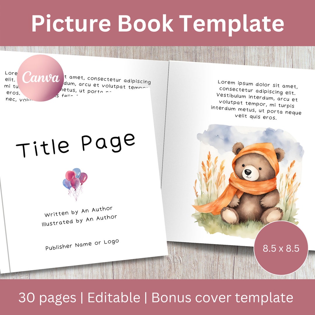 Picture Book Template KDP Canva Template, Picture Book Design, Children Picture Book Template KDP Canva Template, Picture Book Design, Children