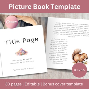 Modello di libro illustrato - Modello Canva KDP, progettazione di libri illustrati, modello di libro per bambini, modello di libro modificabile, 8,5 x 8,5