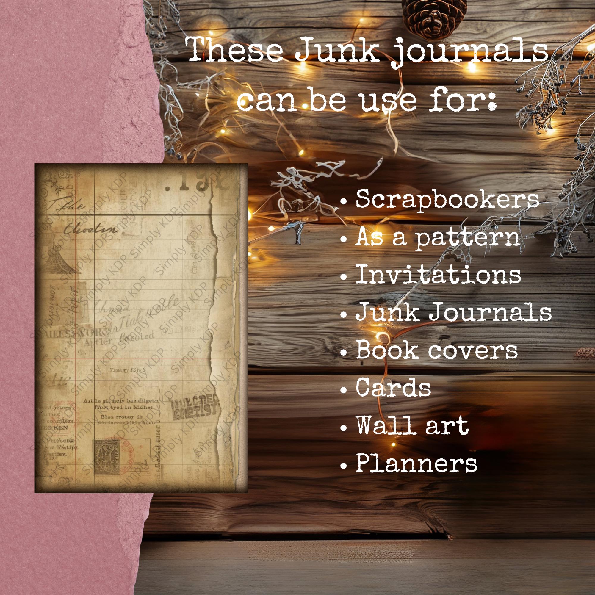 Vintage Ledger Junk Journal Kit - Antique Accounting Printable Pages ...
