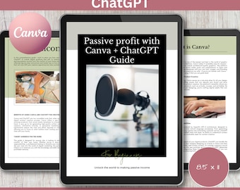 ChatGPT Canva Guide: PLR E-book Template, Resell (Digital Download)