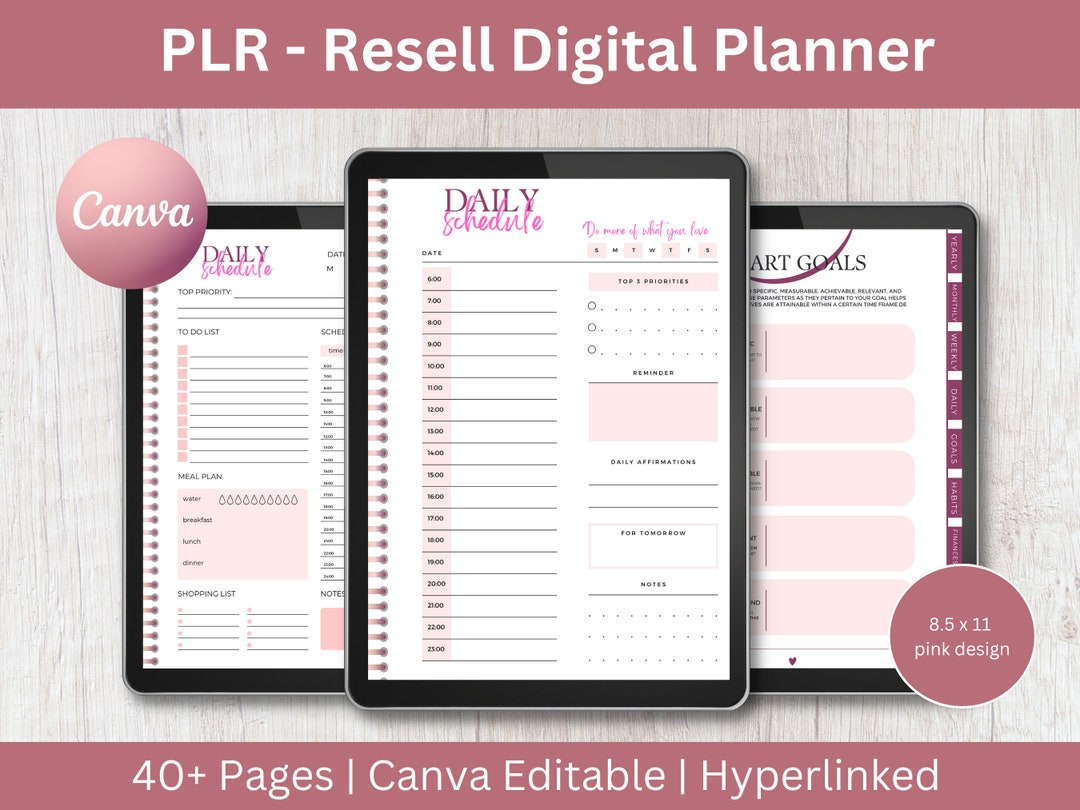 PLR Digital Planner Template: Canva Editable, Hyperlinked (commercial ...