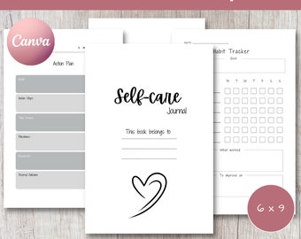Self-Care Journal - KDP Interior, Self-publishing, Journal, Planner, Anxiety, Self-love, Logbook, Canva Template