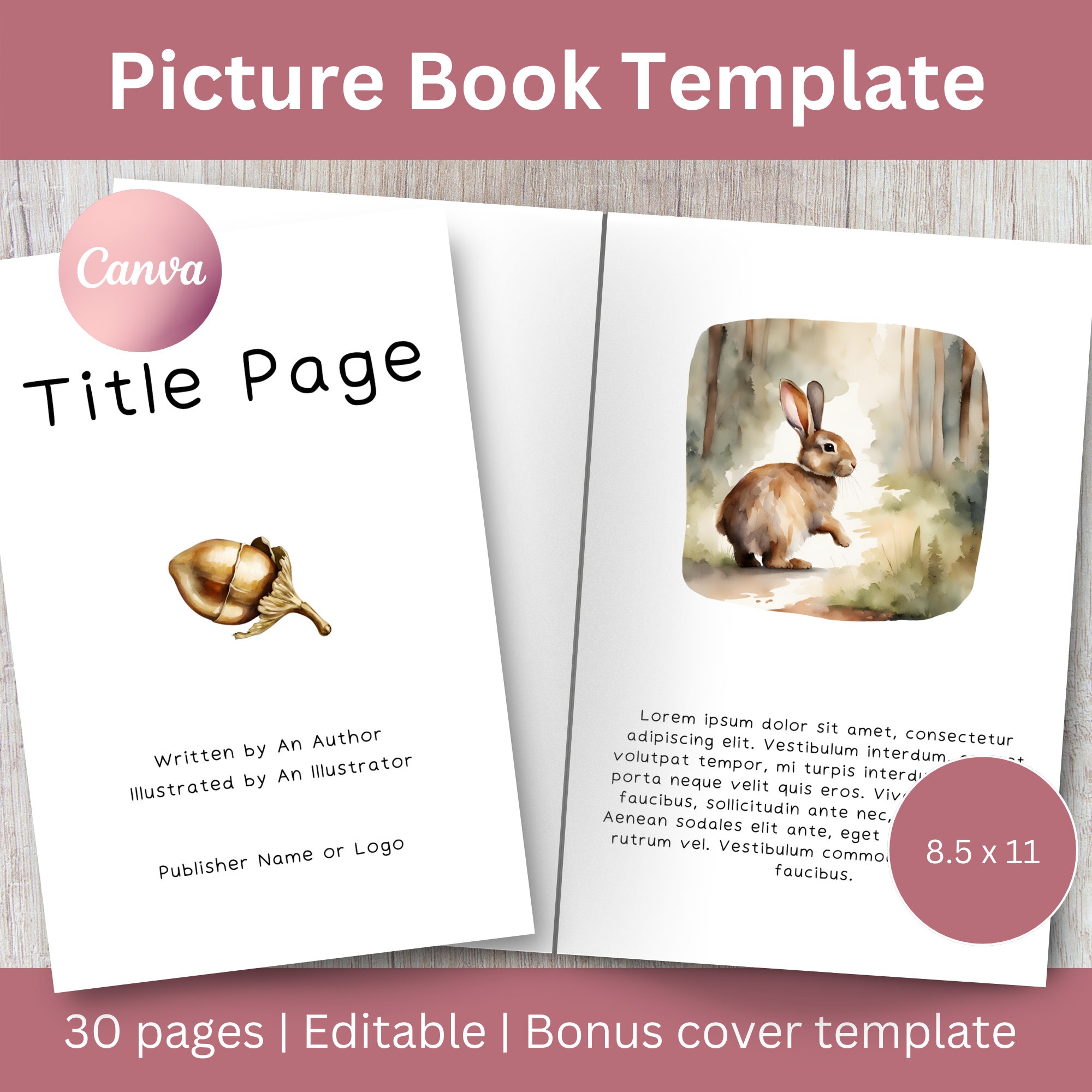 Picture Book Template KDP Canva Template, Picture Book Design, Children Picture Book Template KDP Canva Template, Picture Book Design, Children