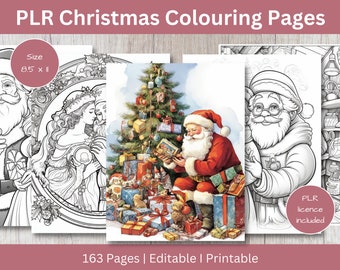 PLR Christmas Coloring Pages: Canva Template,Resell rights (Commercial Use)