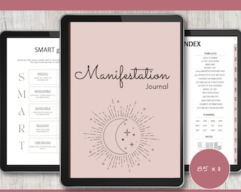 PLR Manifestation Journal: commerciële digitale planner (hyperlinked)