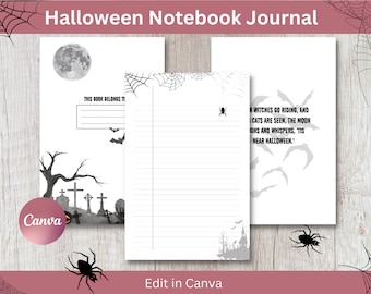 Sjabloon interieur Halloween-dagboek: 6 x 9, KDP, college (canvasjabloon)