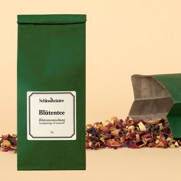 Blütentee lose | Tee für Kaffee & Kuchen | Mit Rosenblüten und Malvenblüten | 100% natürlich ohne Zusätze