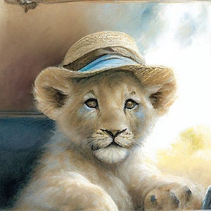 Lion Print, Pastel, Safari Nursery Wall Art
