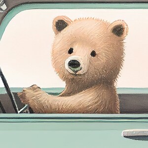 Cute Bear Art: Pastel Print for Charming Nursery Decor