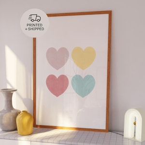Niedliches Herz Aquarell Druck, lustige Kinder Boho Wand Kunst, Baby Kinderzimmer Poster, Minimalistische Baby Zimmer Dekoration, Girly Spielzimmer Dekoration