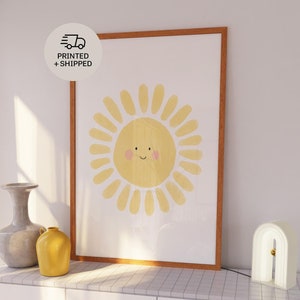 Niedlicher Sonnen-Kindergarten-Druck, Baby Boho Pastell Dekor, Minimalistische Kinderwandkunst, Babyparty-Illustrationsgeschenk, Geschlechtsneutrales Baby-Posterkunst