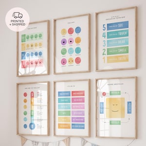 Mix & Match Calming Corner Posters, Klassendekor, Klassenzimmer Poster, Gefühlstabelle, Mentale Gesundheit Poster, Vorschulposter, Therapeut Büro
