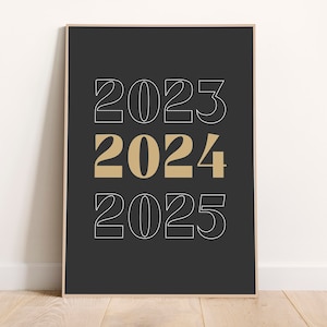 2025 New Year&#39;s Eve Gallery Wall Bundle, Instant Download Print, NYE, New Year&#39;s Eve Decor, Digital Download, Party, Celebration, Midnight