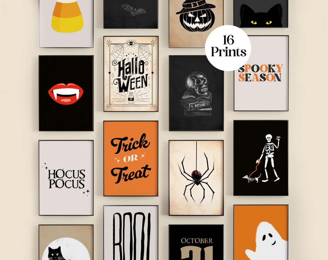 16 Halloween Prints Mega Bundle, Scary Fall Decor Posters, Eerie ...
