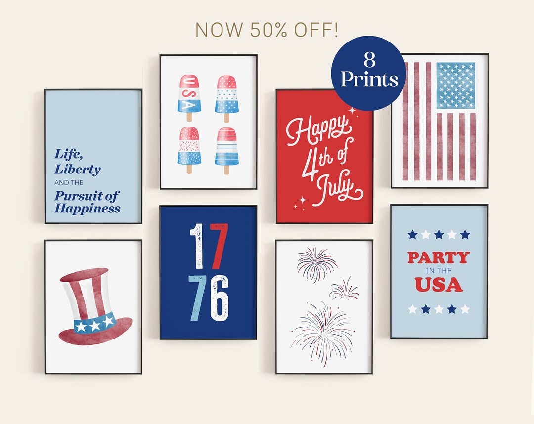 Set of 8 4th of July