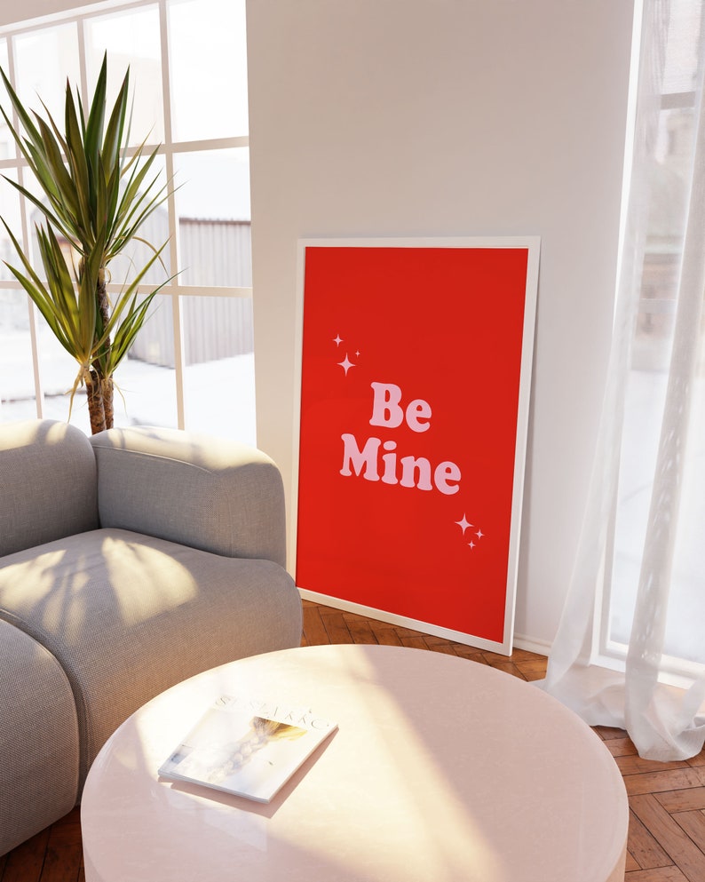 Be Mine Printable Poster, Instant Download Print, Valentine's Day ...