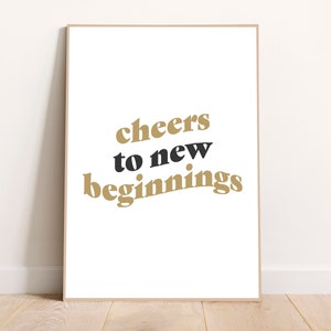 Cheers to New Beginnings, New Year&#39;s Eve, Gallery Wall Bundle, Instant Download Print, NYE, New Year&#39;s Eve Decor, Digital Download, Party