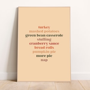 Thanksgiving meal, Instant Download, Prints, Thanksgiving, Turkey, Dinner, Pie, Pumpkin Spice, typography, Nap, Turkey, Pumpkins, Decor
