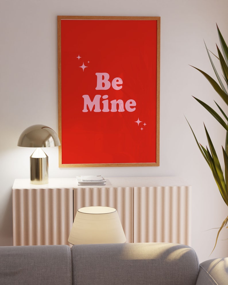 Be Mine Printable Poster, Instant Download Print, Valentine's Day ...