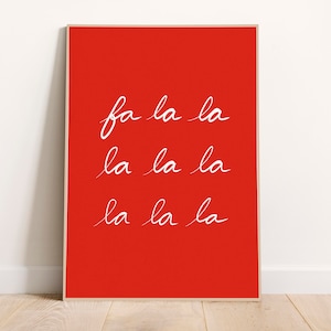 Falalala, sofortiger Download Druck, Feiertage, Feiertagsdekor, digitaler Download, Trendy Feiertage, Weihnachtsdekor, Aquarell, Schriftzug, modern