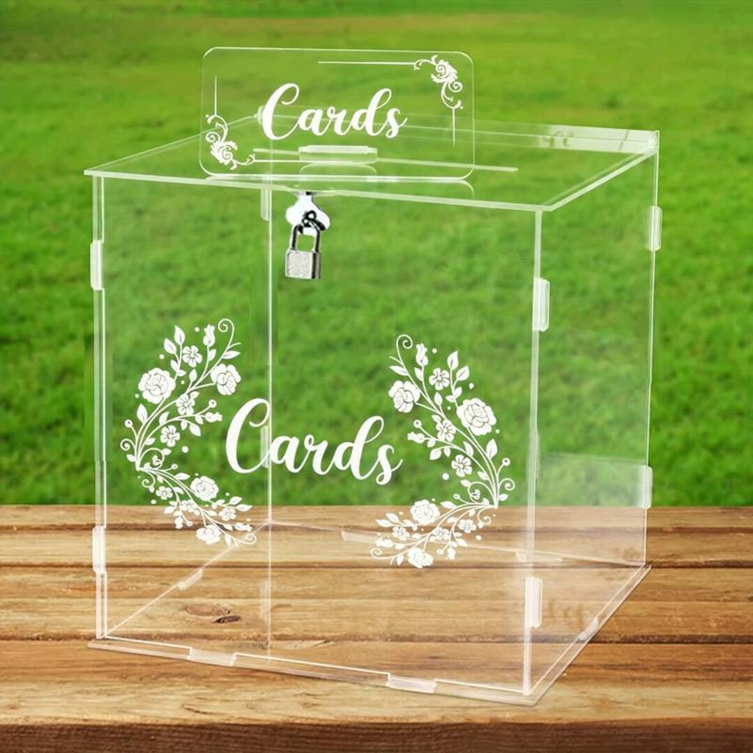 Acrylic Clear Wedding Card Box With Padlock Etsy