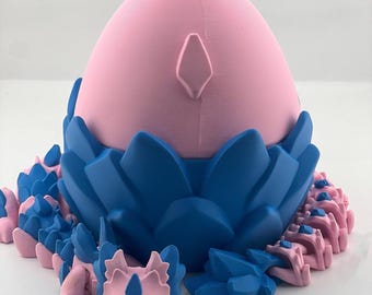 Dragon Egg with Bonus Articulating RubiKuro Dragon – 3D Printed Sensory Fidget for Autism, ADHD, Anxiety Relief – Perfect for Kids & Adults