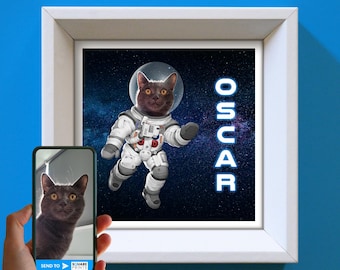 Custom Pet Astronaut Portrait: Personalised Space Art Print