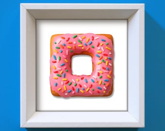 Square Doughnut Art Print: Fun Kitchen Decor