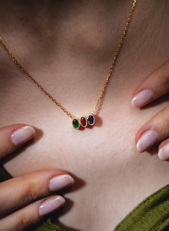 Necklace with birthstones for cheap grandma