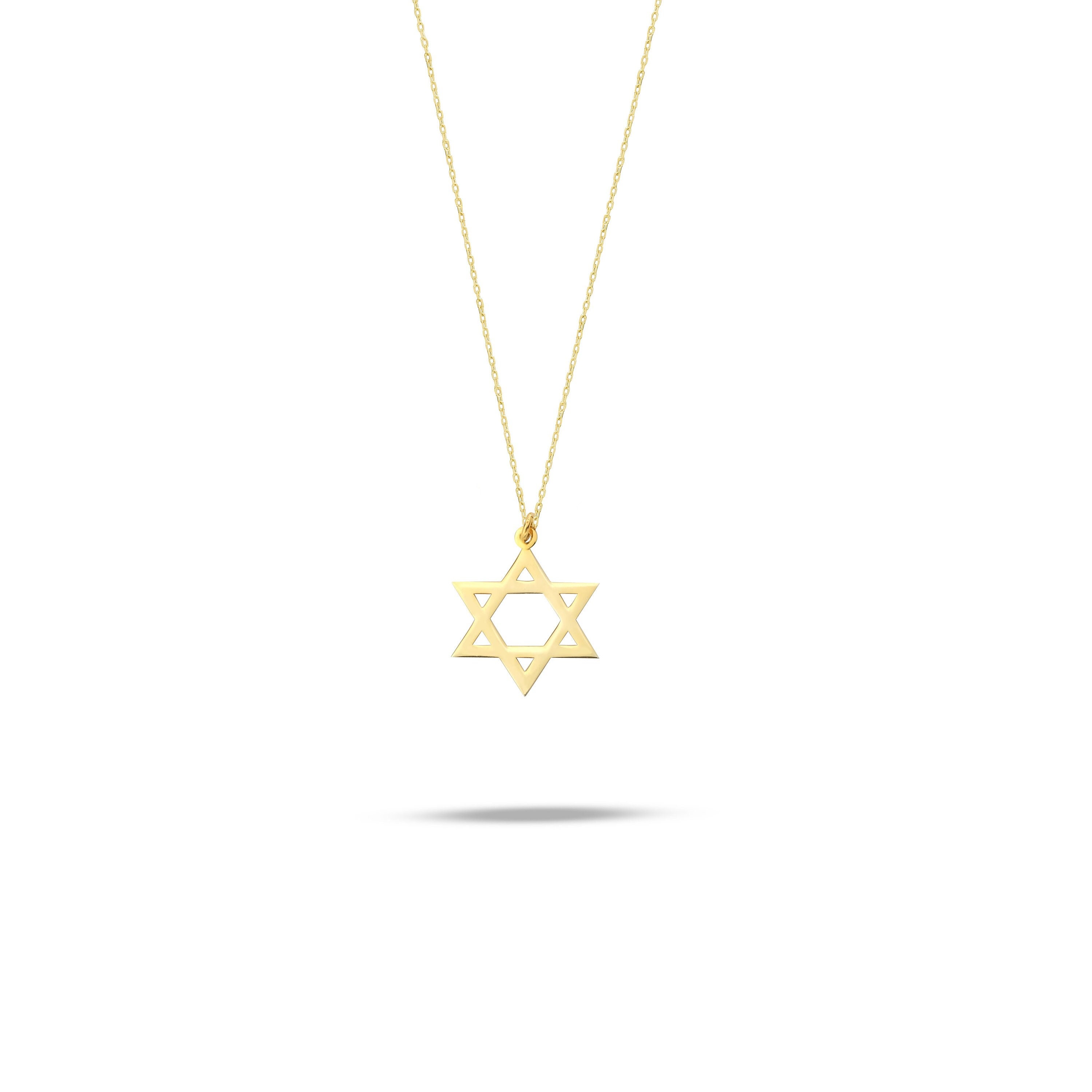 24k gold star of david necklace deals