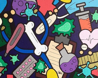 Canvas painting - Doodle Medical Art