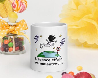 "Space erases misunderstandings" mug