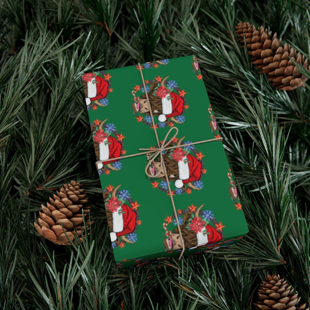 Highland Cow Wrapping Paper Festive Gift Wrap Wrapping Paper Etsy