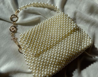 Handtasche / Habdbag / Beaded Bag / Wedding / Hochzeit / Bridesmaid / Brautjungfer / Pearl / Pearl Bag