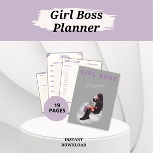 Business Woman Planner, Girl Boss Planner 2025, Editable Business & Self-Care Planner, Boss Babe Notebook | Business Planner PDF