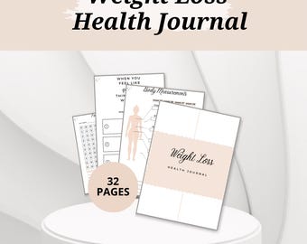 Gewichtsverlust Journal, Gesundheitsjournal, Abnehm-Tracker, Abnehmen Habit Tracker, verlorene Pfunde, Diät-Planer, Gesundheitsplaner