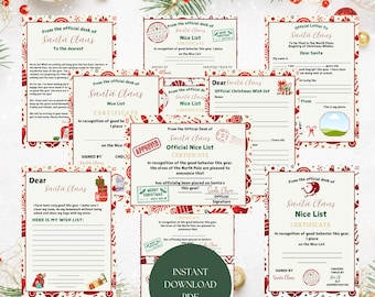 Santa Letter Kit, Santa Printable Letter for Children, Christmas Letter Bundle,  Christmas Letter Printable Kit, Christmas Pack