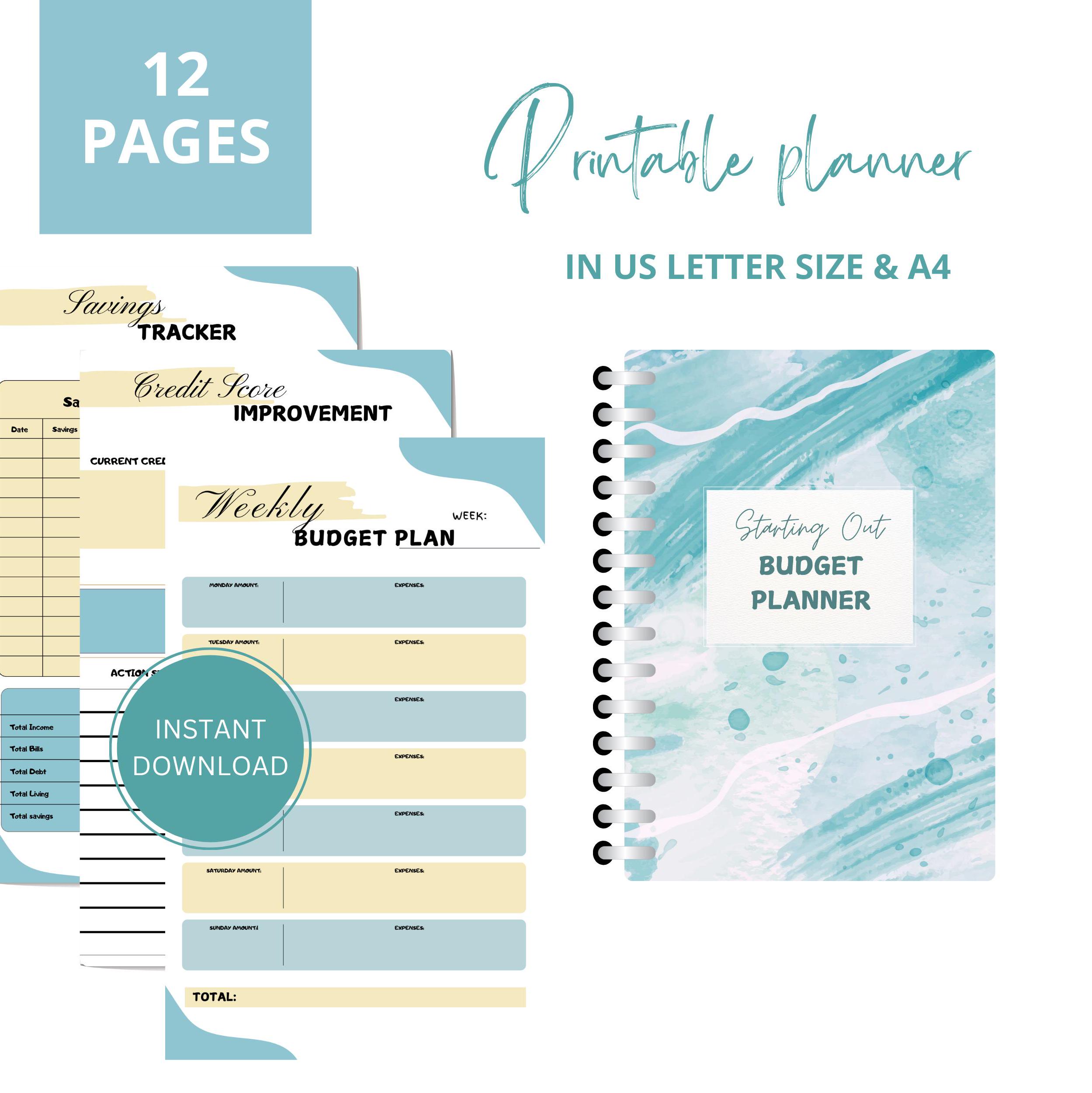 Budget Planner PDF | Printable Budgeting Guide | Planner for Young ...