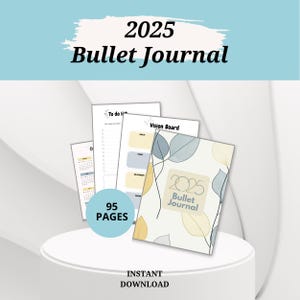 Premade Bullet Journal Bundle | Ready to Use Bullet Journal | Printable Journal Pages | Aesthetic Bullet Journal  | 2025 Bullet Journal Kit