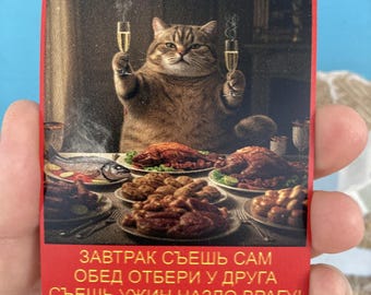Russian Language. Flexible Fridge Magnet 2.8"x3.5". Завтрак съешь сам.