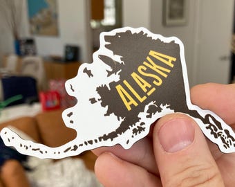 Alaska. Flexible Fridge Magnet 3.9"x2.3" Funny Map of Alaska.