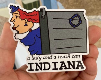 Indiana. Flexible Fridge Magnet 3.5"x3.1" Funny Map of Indiana.