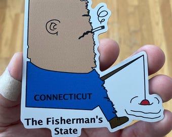 Connecticut. Flexible Fridge Magnet 3.4"x3.5" Funny Map of Connecticut.