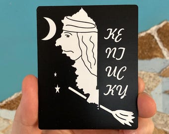 Kentucky. Flexible Fridge Magnet 2.8"x3.5" Funny Map of Kentucky. Witch.