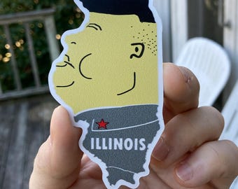 Illinois. Flexible Fridge Magnet 2"x3.55" Funny Map of Illinois.