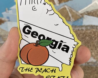 Georgia. Flexible Fridge Magnet 2.7"x3.5" Funny Map of Georgia.