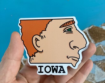 Iowa. Flexible Fridge Magnet 3.5"x2.8" Funny Map of Iowa.