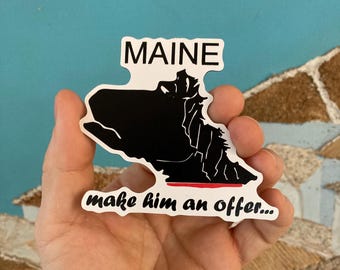 Maine. Flexible Fridge Magnet 3.4"x3" Funny Map of Maine.