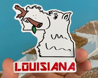 Louisiana. Flexible Fridge Magnet 3"x3.5" Funny Map of Louisiana. The map is upside down.