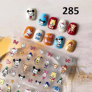 5D Nail Art Stickers, Donald Duck Disney Cartoon, Mickey Mouse Stitch Nail Art Decals, Nail Art Supplies, Press on Nails, Gift for her